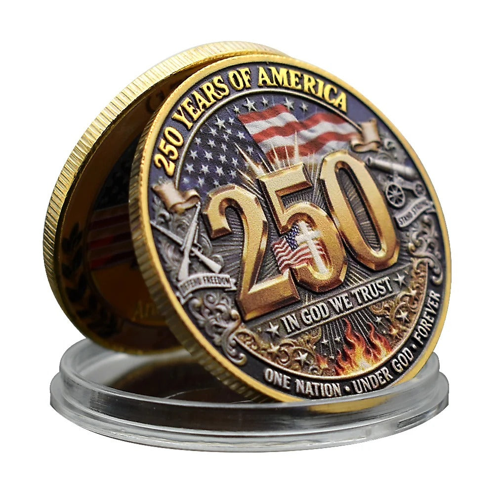 10-Piece USA 250th Anniversary Gold-Plated Commemorative Coin Set