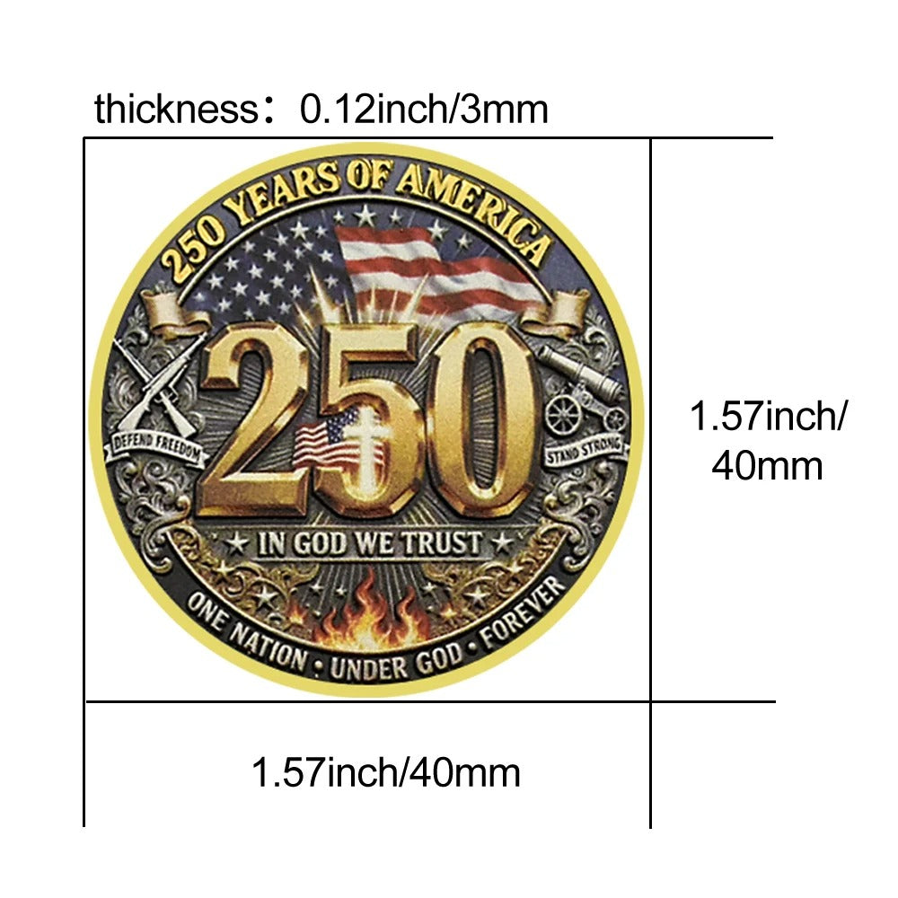 10-Piece USA 250th Anniversary Gold-Plated Commemorative Coin Set